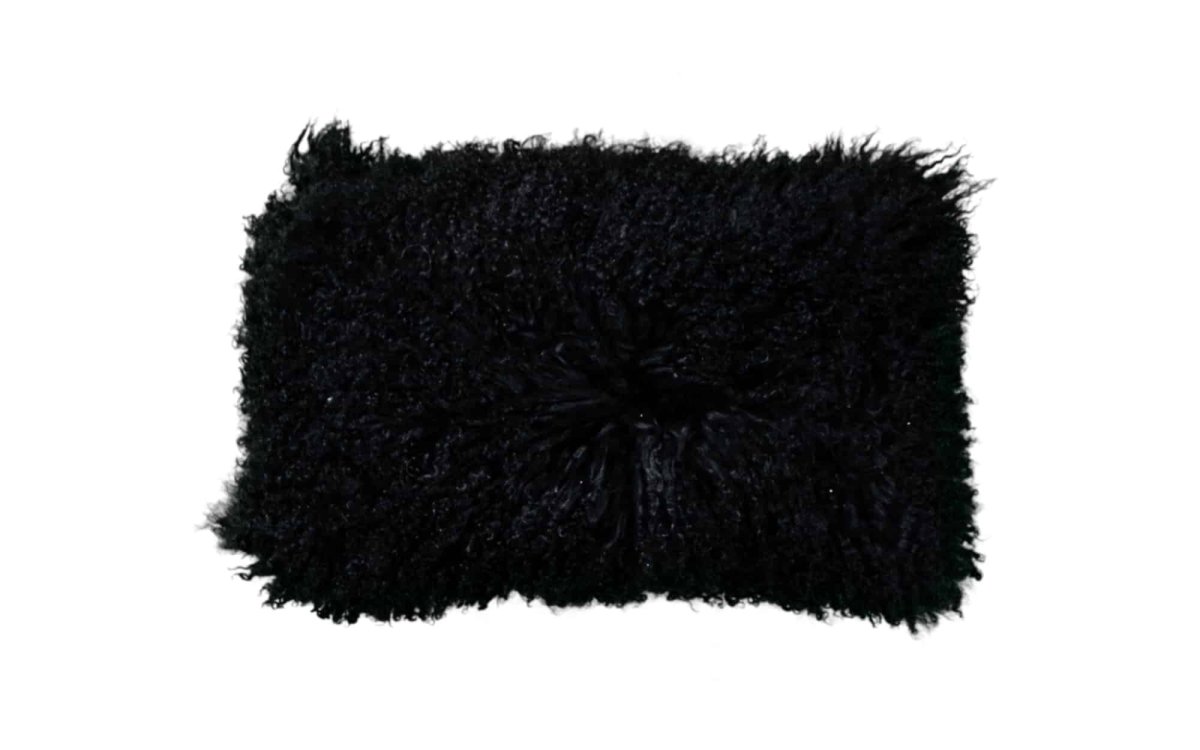 Schapenvacht sierkussen Tibet Zwart 30x50cm - Afbeelding 2