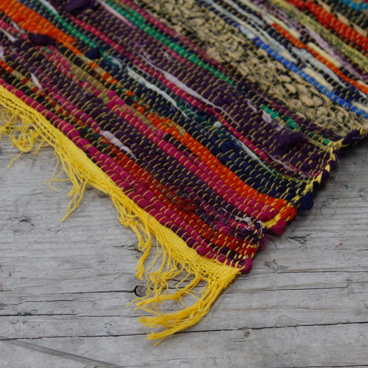 Indiase Recycled Tapijt | Geel | 154 x 90cm - Afbeelding 5